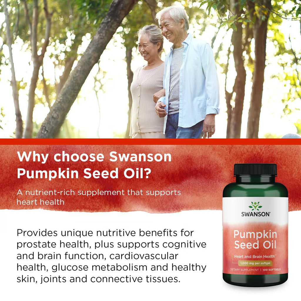 Buy now Swanson, Pumpkin Seed Oil, 1,000 mg, 100 Softgels at indiglob india