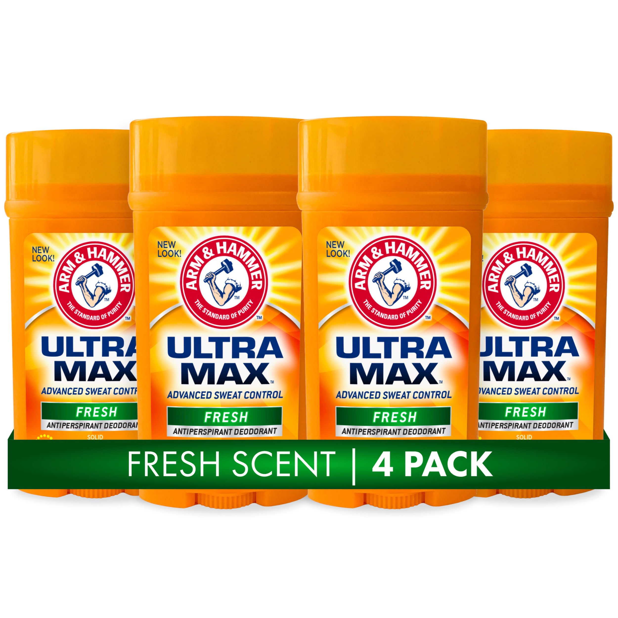 ARM & HAMMER ULTRA MAX Deodorant, Fresh Scent, Solid Stick 2.6 oz, 4-Pack