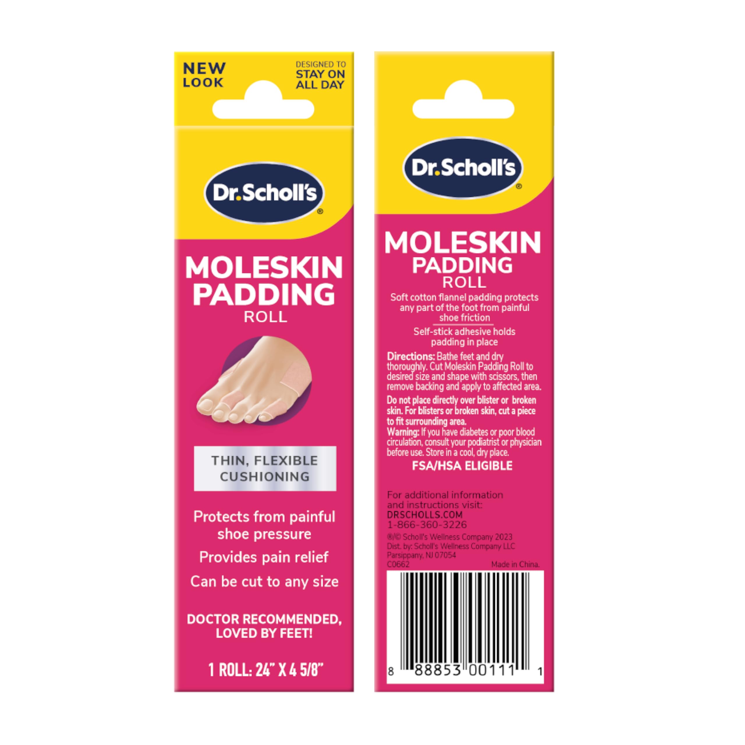 Buy now Dr. Scholl's Moleskin Padding ROLL, 1 roll // Thin, Flexible Cushioning & Pain Relief - Cut to Any Size - Doctor Recommended - 24 Inches X 4 5/8 Inches at indiglob india
