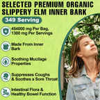 Slippery Elm, Slippery Elm Powder Organic, from Inner Bark (349 Serving)
