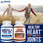 Arazo Nutrition Wild Caught Omega-3 Fish Oil Concentrate – 4,080mg per Serving – High EPA 1200mg & DHA 900mg – 120 Burpless Lemon Softgels