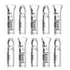 Trippie Day Reusable Glass filter Tips – 10 Pack | Clear 9mm Outer Diameter Tips for Pre rolled Cones, 6mm Inner Diameter, 35mm Length