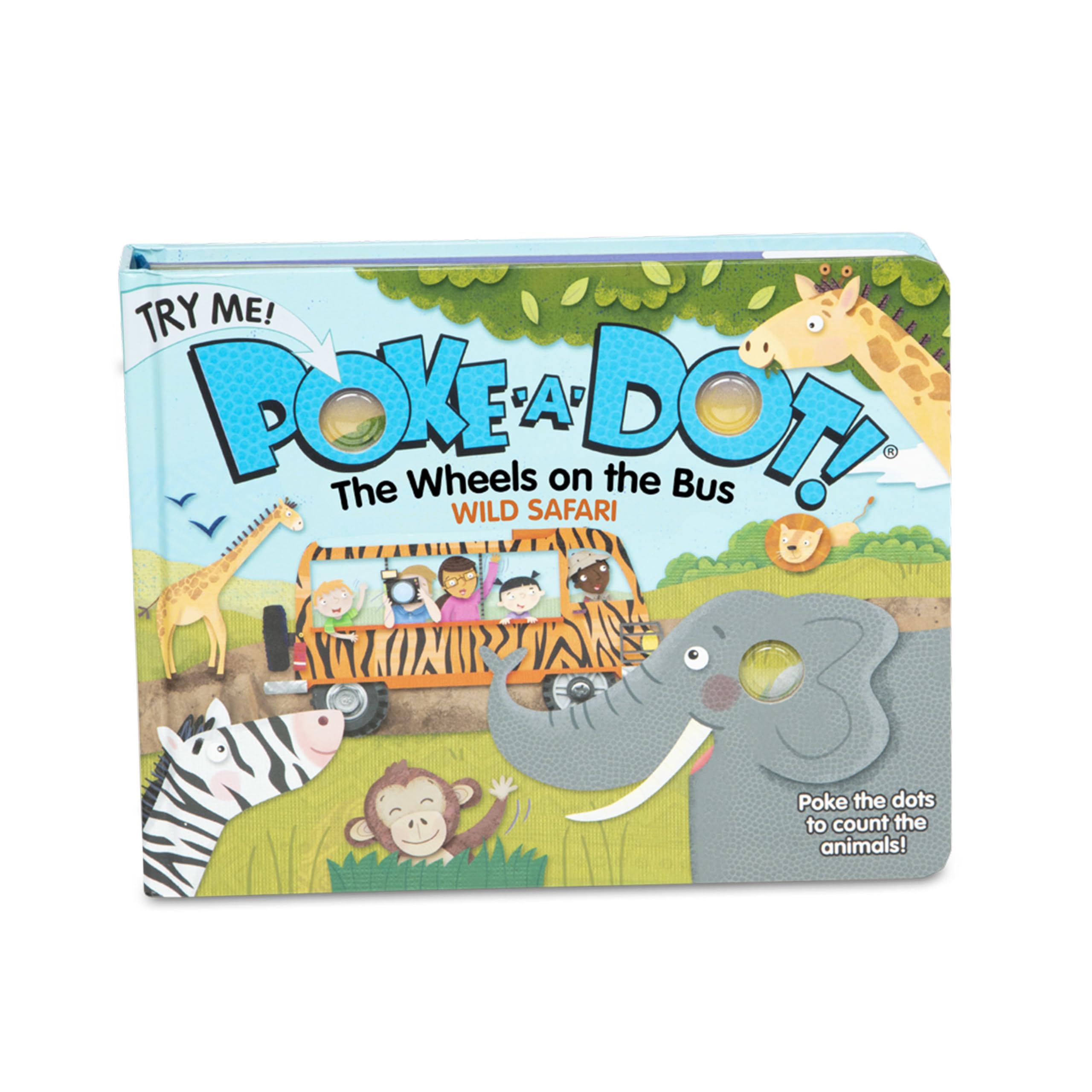 Buy now Melissa & Doug Children's Book - Poke-A-Dot: The Wheels on the Bus Wild Safari (Board Book with Buttons to Pop) at indiglob india