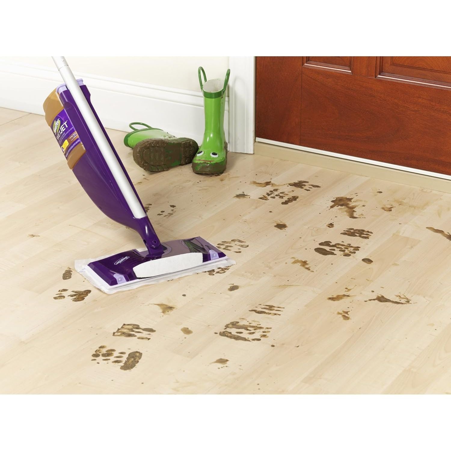 Buy now Swiffer WetJet Multi-Purpose Floor Cleaner Solution Refill Open Window Fresh Scent 1.25L, Pack of 6 at indiglob india