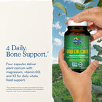 Garden of Life Raw Calcium Supplement for Women and Men - Vitamin Code Made from Whole Foods with Magnesium, K2, Vitamin D3 and Vitamin C plus Probiotics for Digestion, 120 Capsules