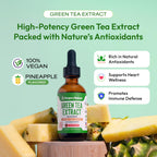 Drops of Nature Green Tea 10:1 Extract Liquid Supplement - Pineapple, 60 mL | 50% EGCG, 80% Catechins, Antioxidant & Immune Health Support, 4X Faster Absorption than Pills & Capsules, Vegan, Gluten-Free