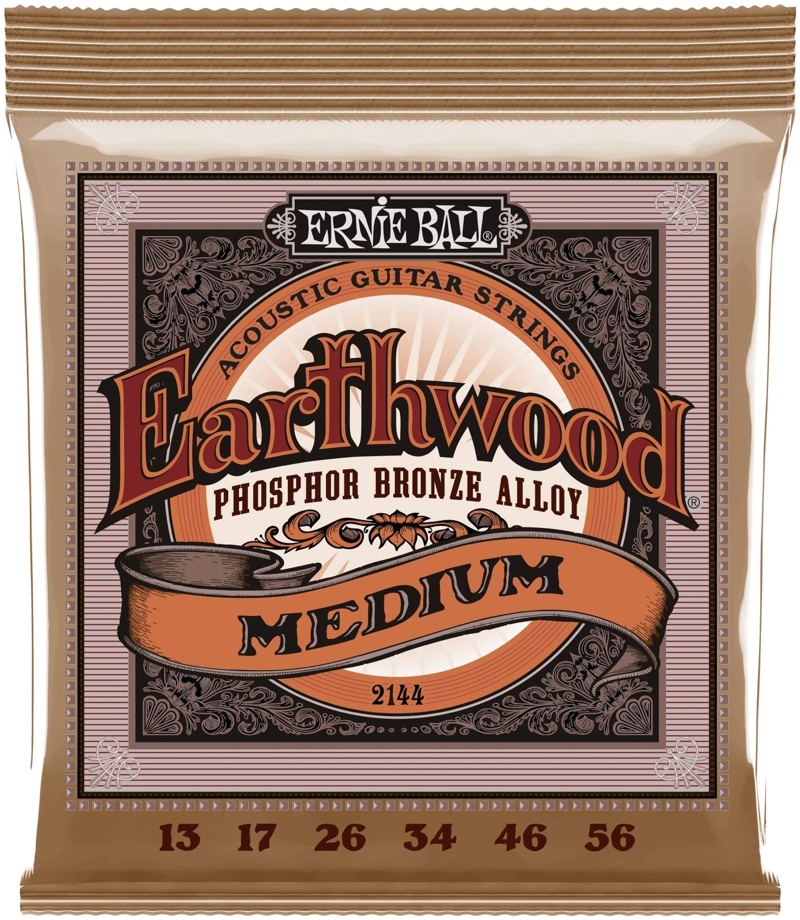 Buy now Ernie Ball Earthwood Medium Light Phosphor Bronze Acoustic Guitar Strings, 12-54 Gauge (P02146) at indiglob india