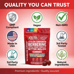 Sugar Savior Ceylon Cinnamon Berberine Gummies Apple Cider Vinegar Artichoke Turmeric Blueberry Ginseng Banaba Bitter Melon Black Pepper Vitamin D Zinc GLP1 Gummies 60 Count by Clean Nutra