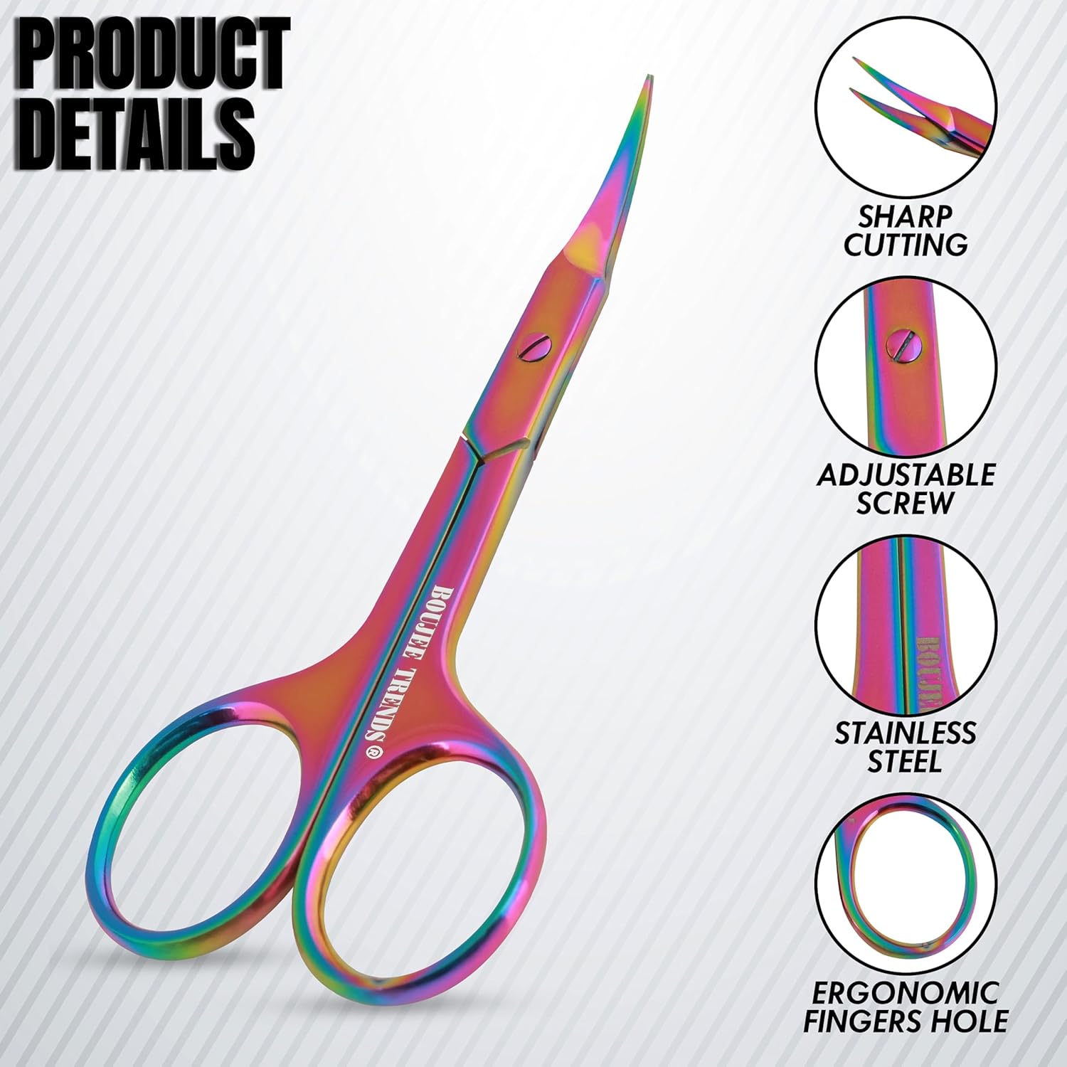 Buy now Cuticle Scissors, Eyebrow False Eyelashes Mustache Facial Nose Ear Hair Grooming Multi-Purpose Beauty Scissors, Small Manicure Pedicure Curved Extra Sharp Fine Blades Professional Shears for Men Women at indiglob india
