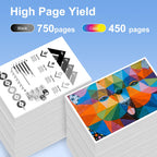 High Yield 67XL Ink Cartridges Black/Color Combo Pack Replace for HP Ink 67