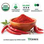 INCAS 100% USDA Organic Cayenne Pepper 120 Capsules (500mg) 45,000 SHU Traditional Digestion & Circulation Support Pure, No Additives & Fillers | 120 Servings