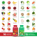 Balance of Nature Fruits & Veggies Supplements - Whole Fruit and Vegetable Ingredients for Women, Men, and Kids - 90 Fruits Capsules, 90 Veggies Capsules - 1 Set