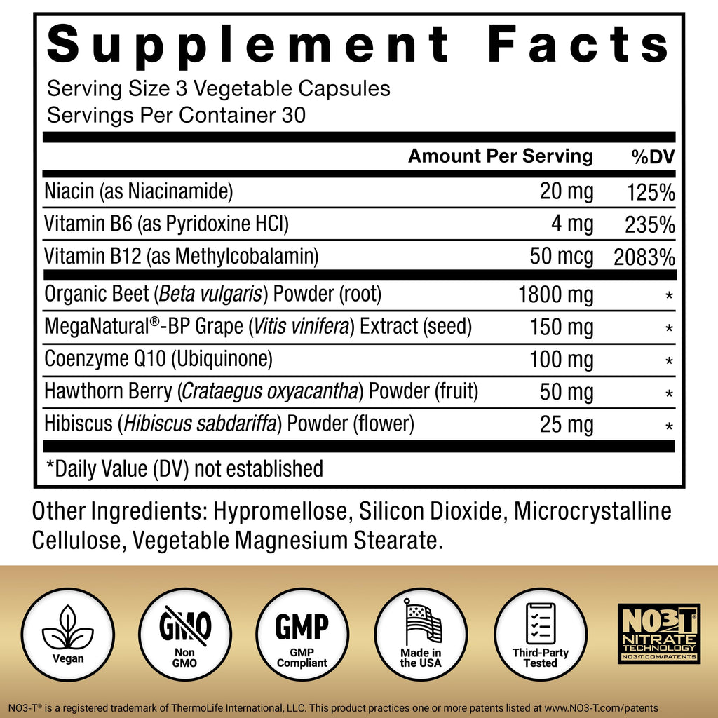 Force Factor Total Beets Ultimate Heart Health 1800mg Beet Root Capsules | Blood Pressure Support Supplement with CoQ10 for Nitric Oxide & Blood Flow with Grapeseed, Hawthorn Berry, 90 Capsules
