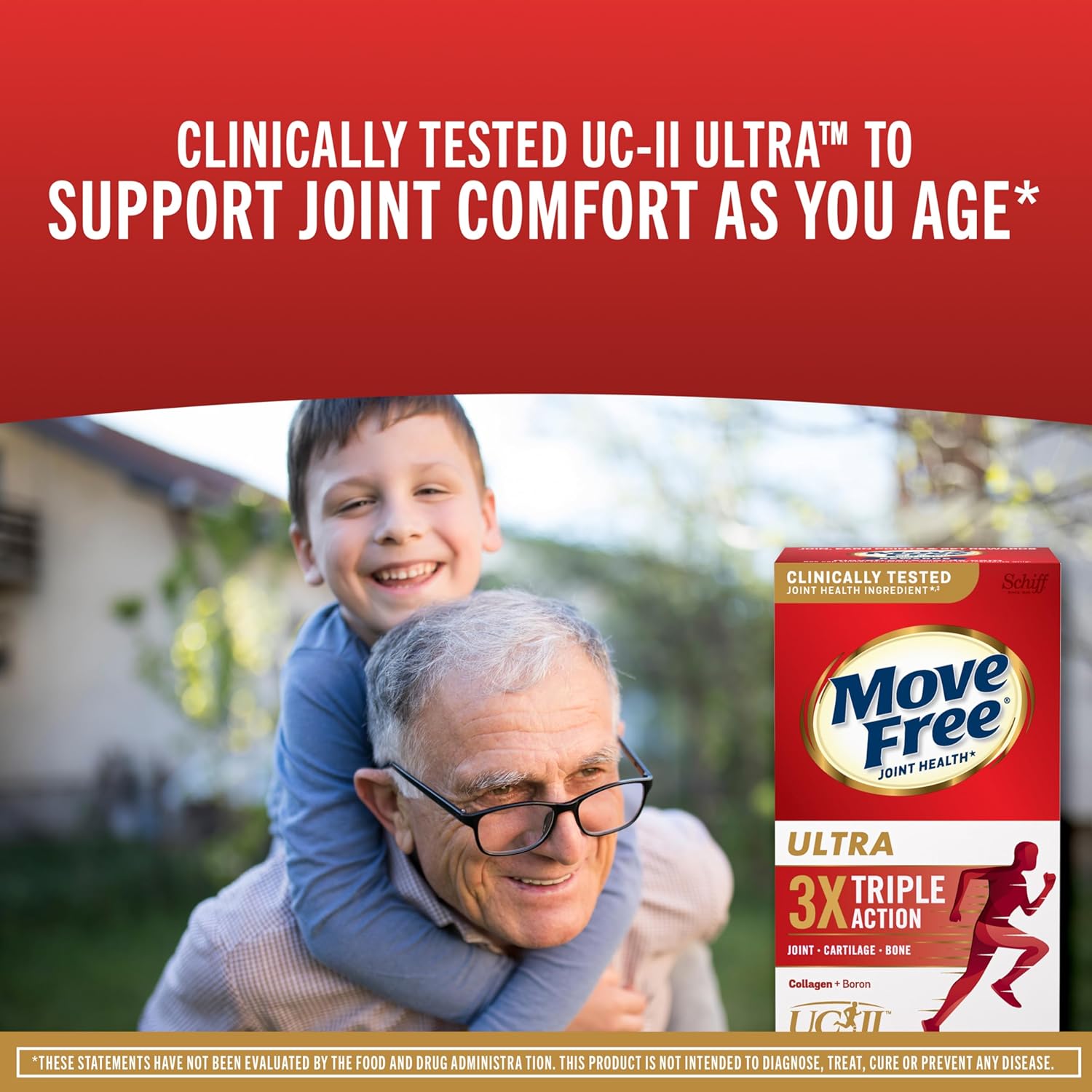 Buy now Move Free Ultra Triple Action Joint Support Supplement - Type II Collagen Boron & Hyaluronic Acid - Supports Joint Comfort, Cartiliage & Bones in 1 Tiny Pill Per Day, 30 Tablets (30 servings)* at indiglob india