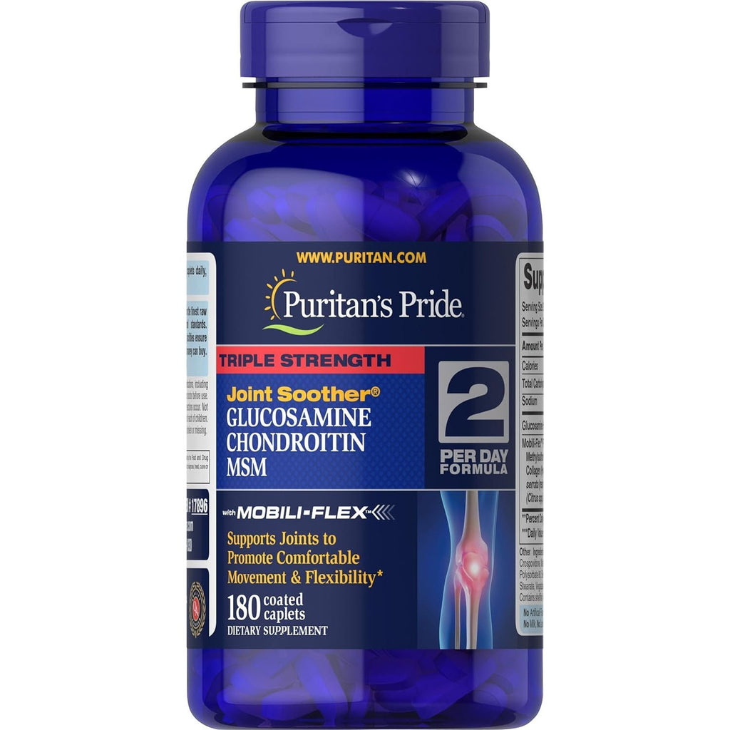 Buy now Puritan's Pride Glucosamine Chondroitin MSM Tablets, 2 Per Day Formula 180 Count (Pack of 1) at indiglob india