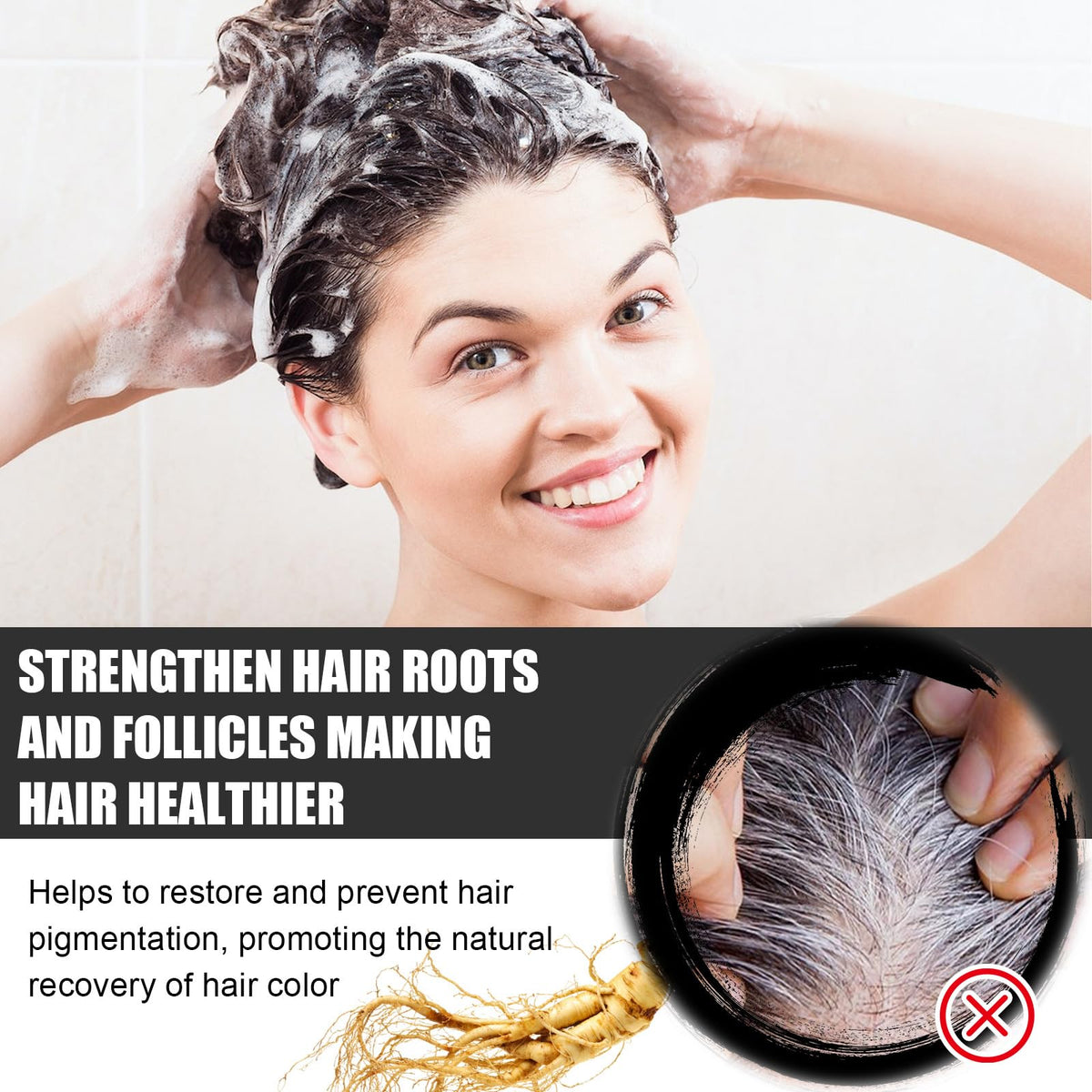 Gray Hair Reverse Bar Black Soap For Gray Hair Darkening Shampoo Bar, Natural Black Soap for Hair & Beard Darkening, Moisturizing & Scalp Care for Men Women 2PACK