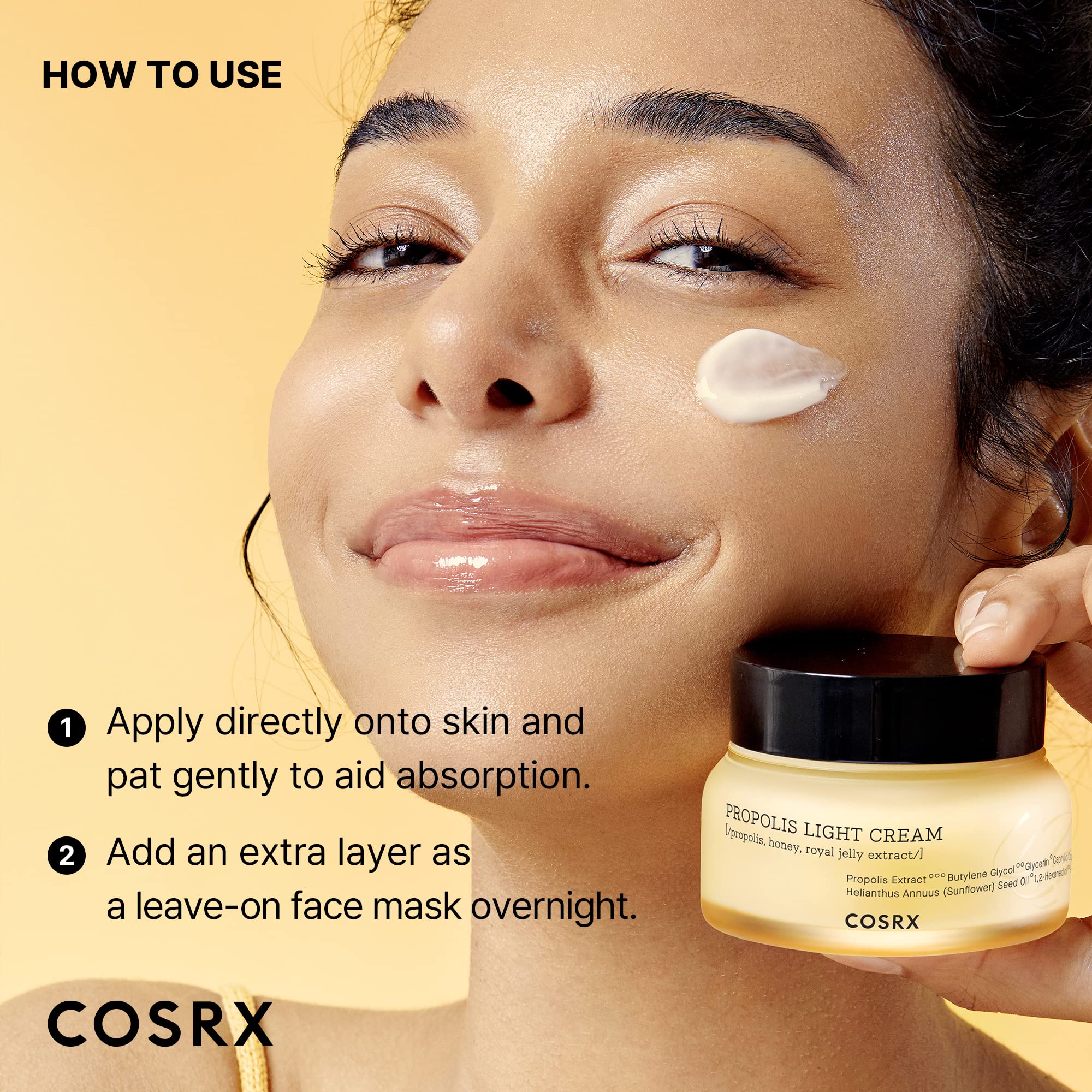 Buy now COSRX Full Fit Propolis Light Cream, 2.19 Fl.oz / 65ml, Propolis 64.5%, Hydrating Daily Day and Night Moisturiser, Korean Skin Care, Not Tested on Animals at indiglob india