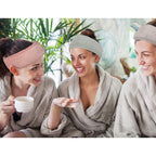 Buy now Whaline 4 Pack Spa Facial Headband Makeup Hair Wrap Adjustable Hair Band Soft Towel Head Band for Face Washing, Shower Sports Yoga (Pea Green, Pink, Beige, Light Gray) at indiglob india