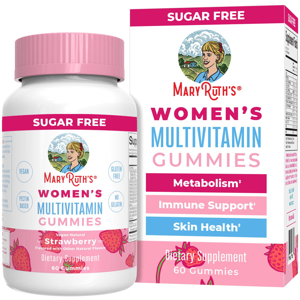 MaryRuth Organics Women's Immune Support Multivitamin Gummies | Ages 14+ | Skin Health | Gummy Vitamins for Women | Sugar-Free | Vegan | Non-GMO | 60 Count | Sugar Free, Vegan, 60 Count