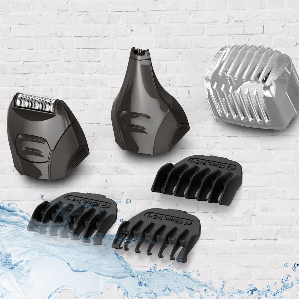 Buy now Remington All-in-One Grooming Kit, Lithium Powered, 8 Piece Set with Trimmer, Men's Shaver, Clippers, Beard and Stubble Combs, PG6025, Black at indiglob india