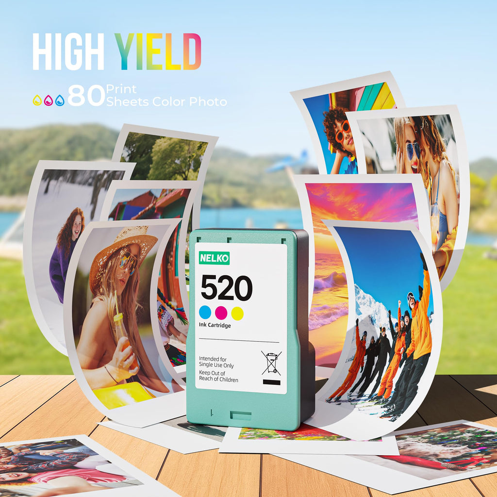 Nelko 520 Genuine Color Ink Cartridges Works with PP01 & PP03 Printers
