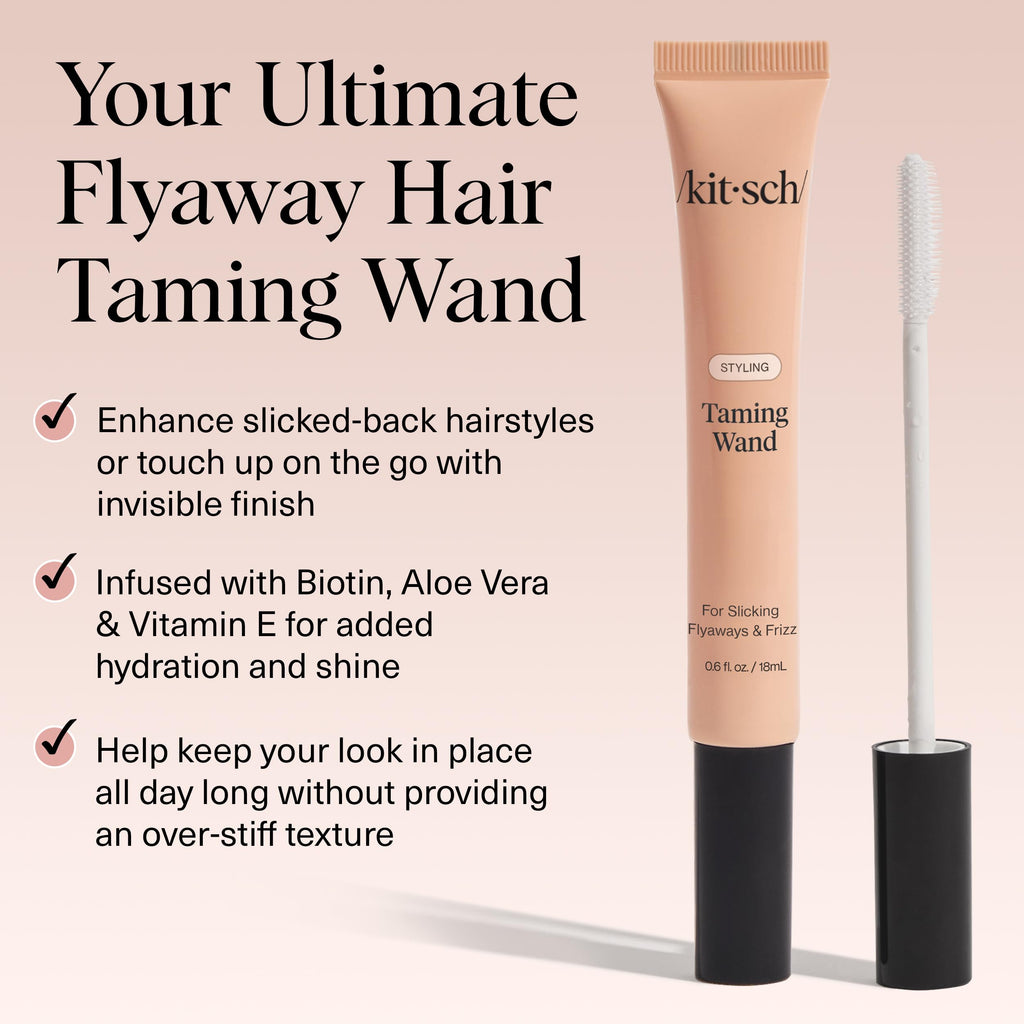 Kitsch Hair Taming Wand – With Biotin, Aloe & Vitamin E - 18mL | Fly Away Stick For Hair – Clear Hair Mascara for Flyaways, Baby Hair, Slick Back – Travel Size Hair Styling Products