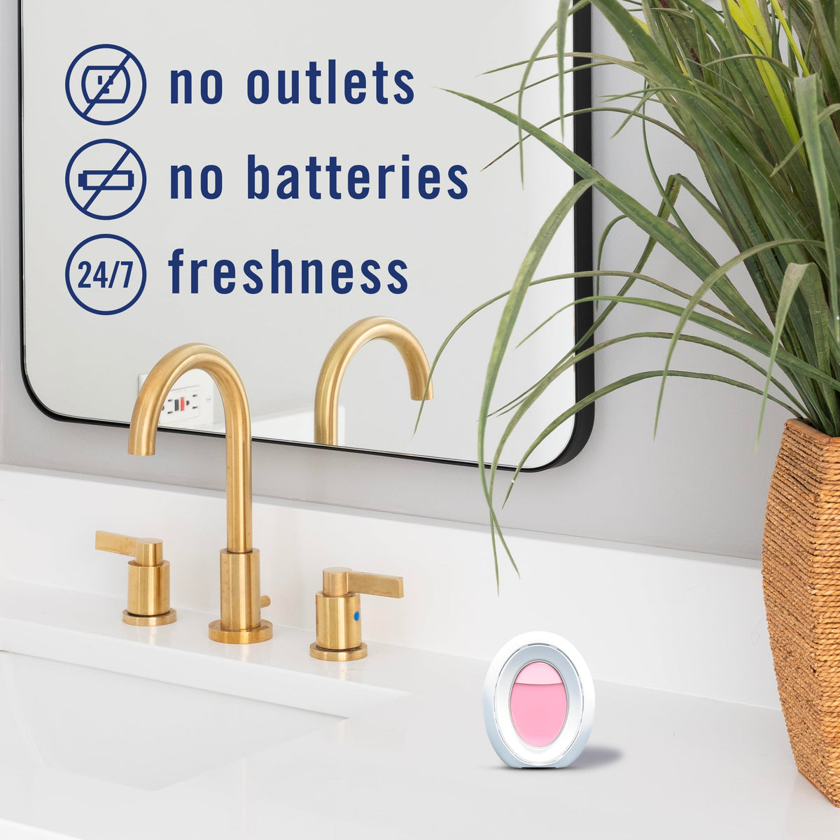 Febreze Bathroom Air Freshener, Odor-Fighting, Plug In Alternative, Air Fresheners for Small Spaces in Home, Bathroom, Kitchen, & Closet, Lilac & Watermelon Scents, 4ct (2 of Each Scent)