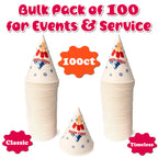 Concession Essentials Paper Snow Cone Cups, 6 oz, Wax Coated, Leakproof Water Cups for Shaved Ice, Water Cooler Dispenser, 100 Count