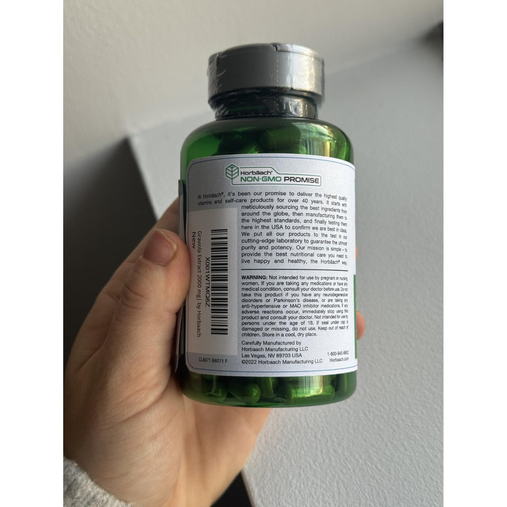 Horbäach Graviola Capsules | 120 Count | Soursop (Annona Muricata)