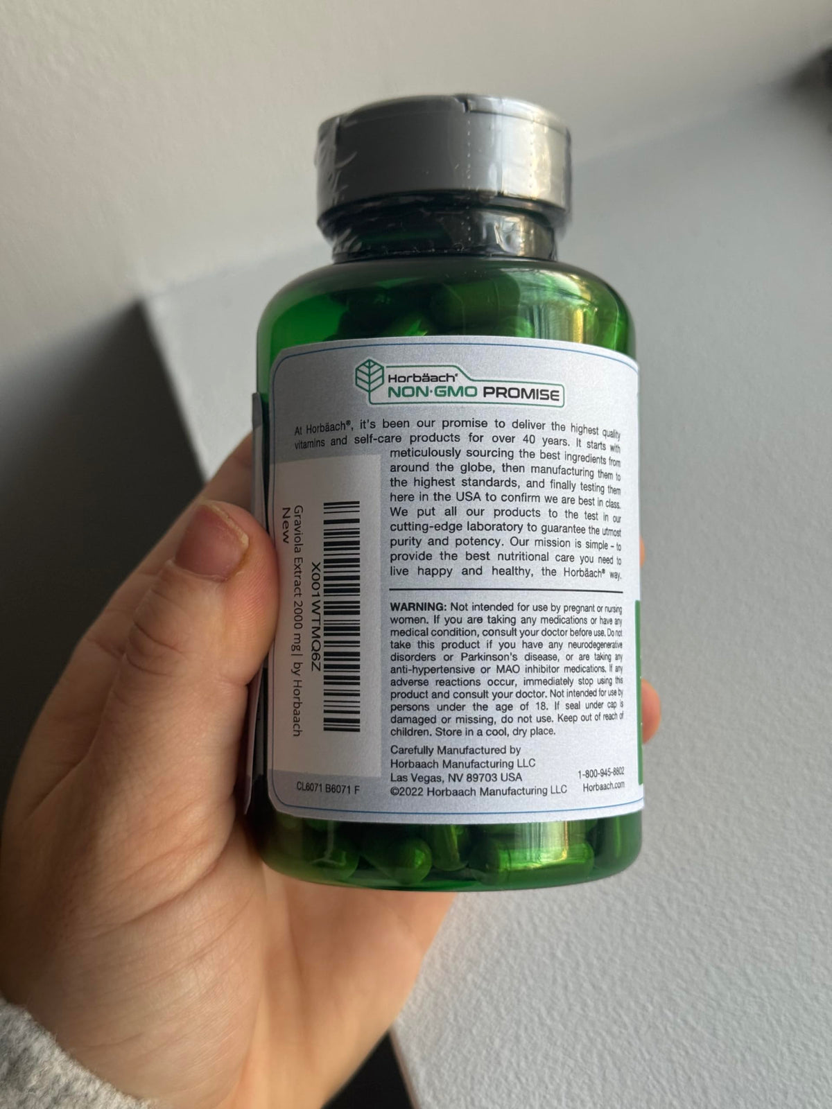 Horbäach Graviola Capsules | 120 Count | Soursop (Annona Muricata)