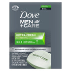 DOVE MEN + CARE 3 in Cleanser for Body, Face, and Shaving 1 Bar 3.75 oz | For dry skin, Helps cleanse and hydrate, With 1/4 moisturizing cream, For face body + shave, Extra Fresh scent