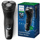 Philips Norelco 2400 Series Electric Shaver, Deep Black | 27 Self Sharpening ComfortCut Blades, 4D Flex Heads, Wet or Dry Use, 2-Year Blade Life, Pop-up Trimmer, X3001/90