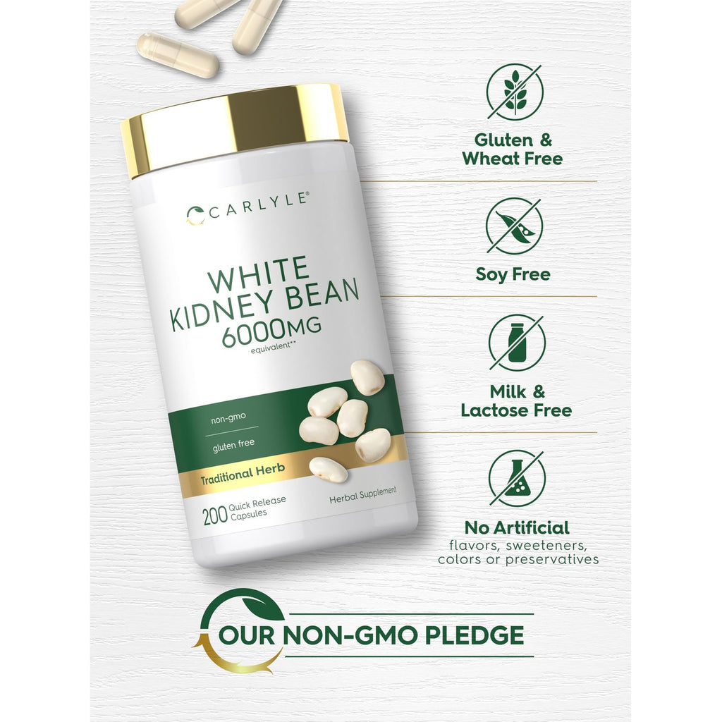 Carlyle White Kidney Bean | 200 Count | Non-GMO & Gluten Free Extract