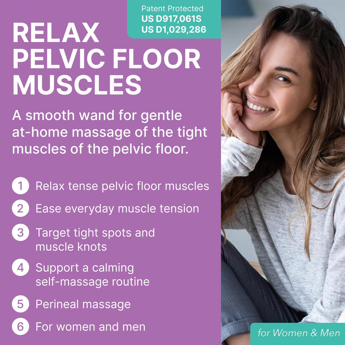 Intimate Rose Non-Vibrating Pelvic Wand, Pelvic Floor Muscle Massager