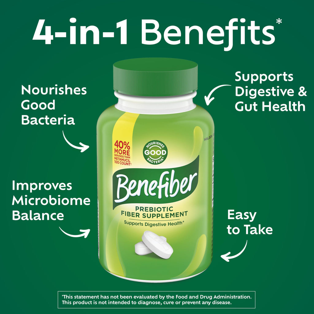 Benefiber Prebiotic Fiber Supplement Caplets, 84 count | Plant-based Prebiotic Fiber, Supports Gut Health by Nourishing Good Gut Bacteria, GLP-1 Support for Digestive Health
