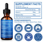 Methylene Blue Pharmaceutical Grade, Methylene Blue Drops for Humans Brain Health and Energy Support, No Formaldehyde, No Alcohol, No Gluten - 2 Fl OZ