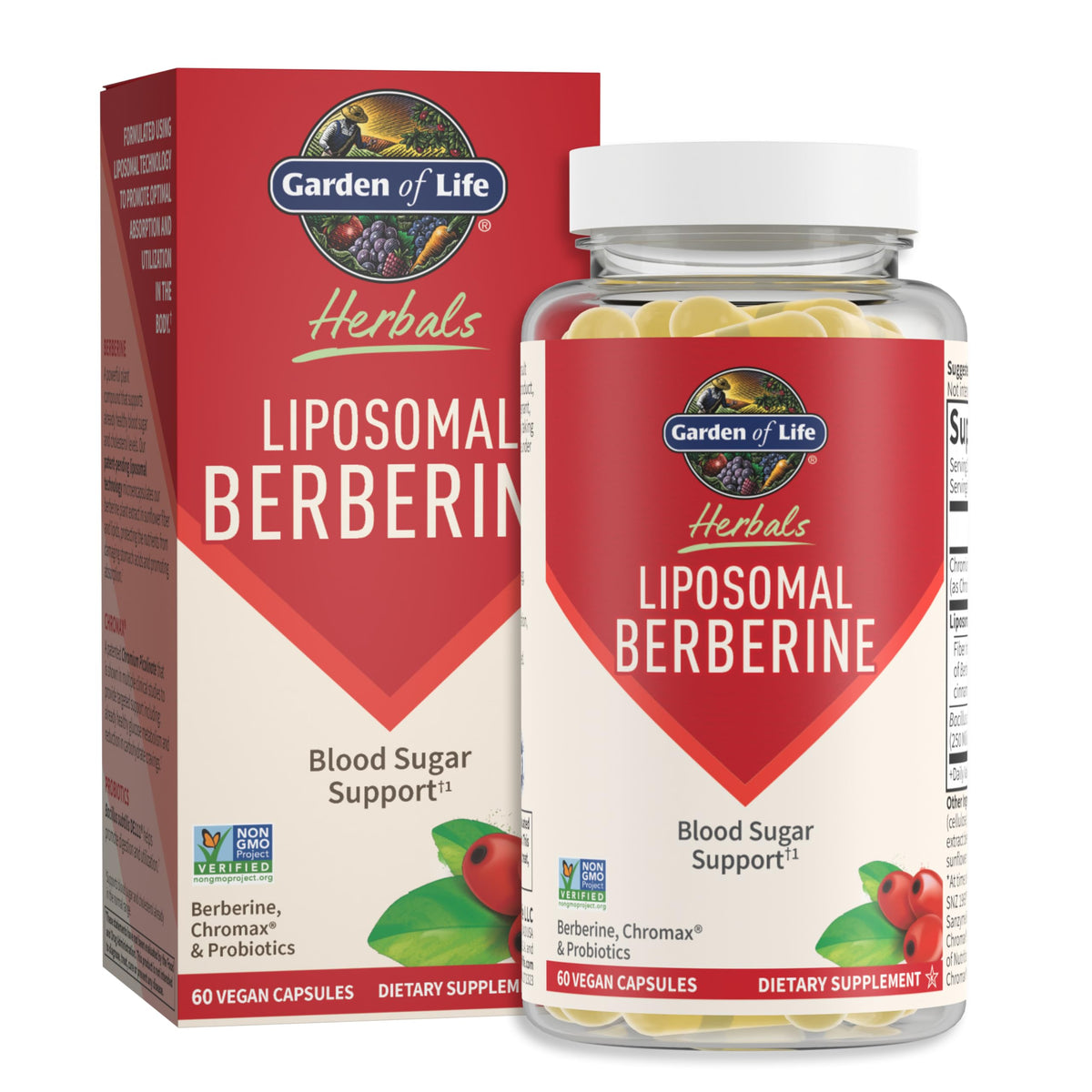 Garden of Life Liposomal Berberine, with Chromium, Gluten Free, 30 Servings