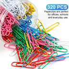 320 Pcs Large Paper Clips, 2 Inch Jumbo Paper Clips, Colorful Coated Paperclips, Heavy Metal Paperclips Office for Teacher Supplies School Supplies