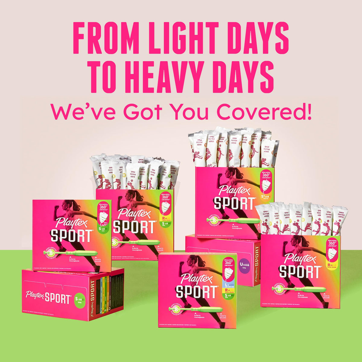 Playtex Sport Tampons Multipack, Regular/Super/Super Plus, No Fragrance, 46 ct