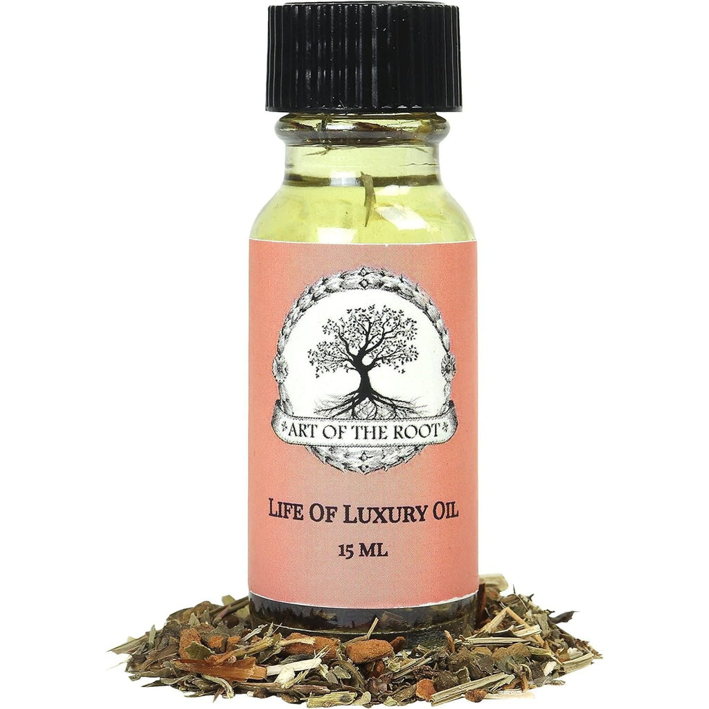 Buy now Life of Luxury Oil by Art of the Root | Handmade with Herbs & Essential Oils | Wiccan, Conjure, Pagan & Magick Intentions | Wealth, Riches, Money, & Prosperity Rituals at indiglob india