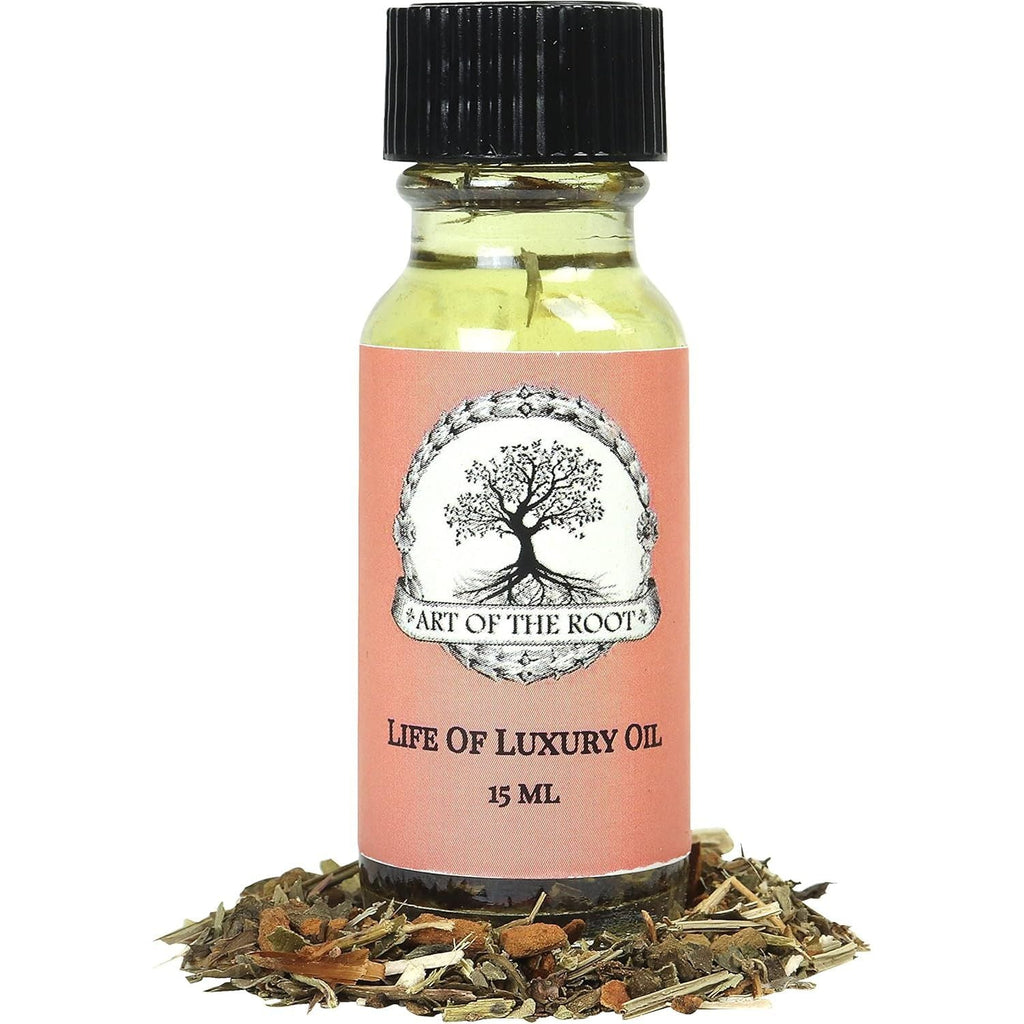 Buy now Life of Luxury Oil by Art of the Root | Handmade with Herbs & Essential Oils | Wiccan, Conjure, Pagan & Magick Intentions | Wealth, Riches, Money, & Prosperity Rituals Default at indiglob india
