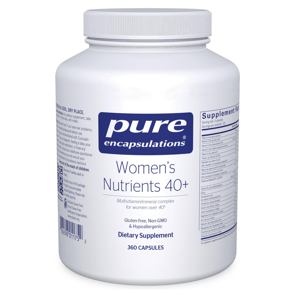 Pure Encapsulations Women's Nutrients 40+, 360 Capsules | Multivitamin for Women Over 40 to Support Urinary Tract Health, Breast Cell Health and Eye Integrity*, Vitamin C and E