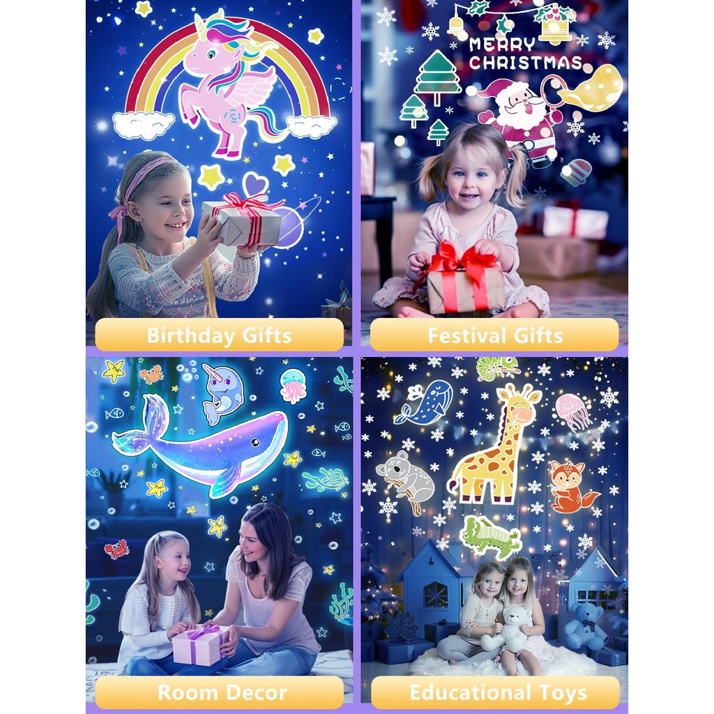 21 Sets of Films, Projector Night Light for Kids Bedroom, Ceiling, Baby Night Light Projector, Star Galaxy Projector for 1-14 Years Old Baby Girls with 360° Rotation for Christmas, Nursery, Room Decor