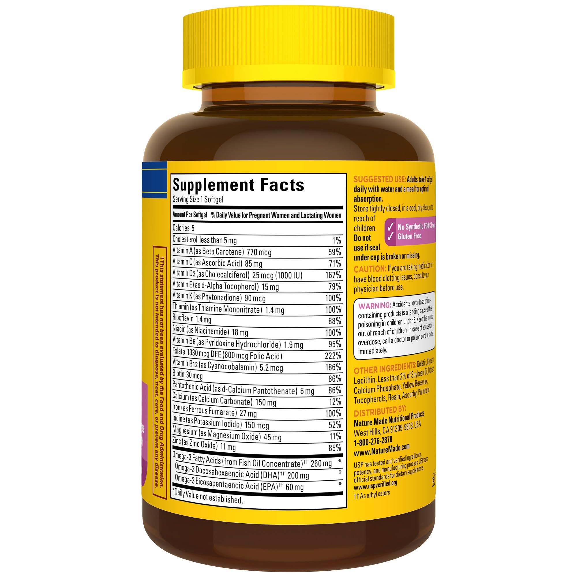 Buy now Nature Made Prenatal Vitamins for Women with Folic Acid + DHA, Prenatal Vitamin and Mineral Supplement for Daily Nutritional Support, 110 Softgels, 110 Day Supply at indiglob india
