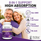 Dr. Berg Vitamin B1 Benfotiamine 300mg | 8-in-1 Nerve Support | 90 Capsules