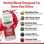 Herbal Clean Qcarbo32 Same-Day Detox Cleanse Drink (32 fl oz) - Dragon Flavor Full Body Cleanse* Detox Drink for Frequent Toxin Level*, Vitamin B2 and Vitamin B12 for Men & Women