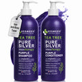 Tea Tree Purple Shampoo and Conditioner Set for Blonde, Silver & Gray Hair, Anti-Brass Toning & Brightening, Refreshes and Hydrates Scalp & Hair, Sulfate-Free Botanical Formula