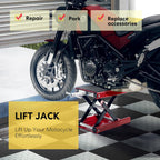 Buy now VIVOHOME Motorcycle Lift Scissor Jack Steel Wide Deck Hoist Crank Center Stand 1100 LBS Capacity for Motorcycles, ATVs, Dirt Bikes Red at indiglob india