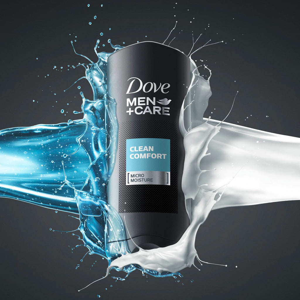 Buy now DOVE MEN + CARE Body and Face Wash Clean Comfort 4 Count for Healthier and Stronger Skin Effectively Washes Away Bacteria While Nourishing Your Skin, 18 oz at indiglob india