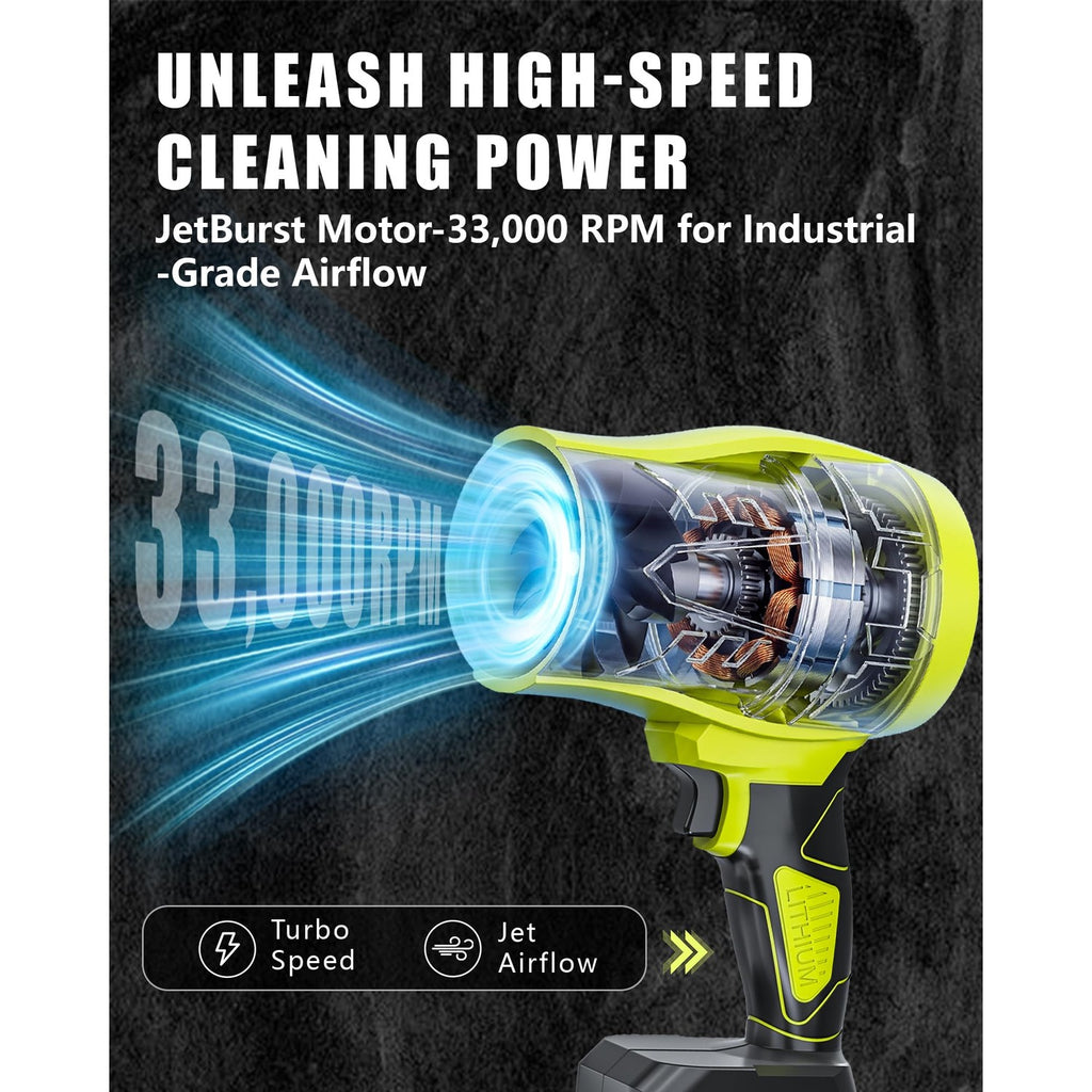 SEESE Turbo Cordless Leaf Blower, 600 CFM Turbo Jet, Lightweight Handheld Blower for Yard Leaves, Wood Shavings, Car Drying with 21V 4.0Ah Battery & Ergonomic Handle, Best Gifts for Husband, Men, Dad